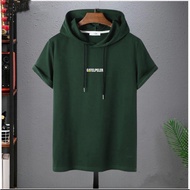 Adult men's short hoodie t-shirt/men's distro short beanie t-shirt/short suiter t-shirt/adult thick 