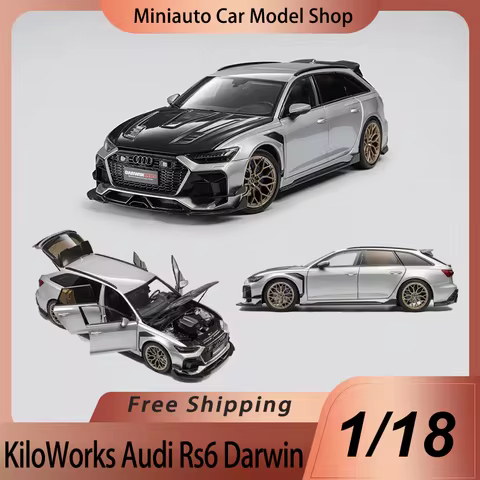 New In Stock Kiloworks 1:18 Audi Rs6 Darwin Pro Vossen Hf2 Alloy Miniature Diecast Model Wide Body M