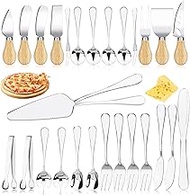 27 Pcs Cheese Knife Set,Spreader Knife Set,Cheese Butter Spreader Knife Set,Stainless Steel Cheese Spatula Set with Cake Server