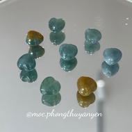 Mini jade A heart Charm