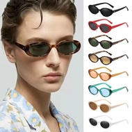 Trendy Retro Oval Sunglasses For Women Men Fashion Small Oval Sun Glasses 90s Vintage Style Shades