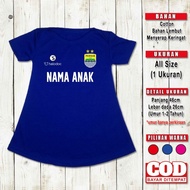 Dress Anak Perempuan PERSIB CUSTOM NAMA Baju Bola Bayi Cewek Lucu