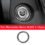 :{-- “สำหรับ Mercedes Benz W204 W205 W212 C E รุ่น GLC คาร์บอนไฟเบอร์ปุ่มอัตโนมัติเริ่มตัดแต่งสติกเกอร์แหวนอุปกรณ์ตกแต่งภายในรถยนต์