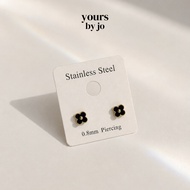 Yours by Jo Stainless Steel Cute Clover Barbell Earrings