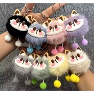 GANTUNGAN Feather keychain cute cat keychain/ cat bag keychain accessories