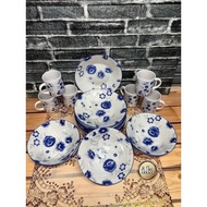 FLORAL PLATE SET(BABASAGIN)12 PLATE 8 INCHES SOUP 6 BOWL 6 INCHES 6 MUGS