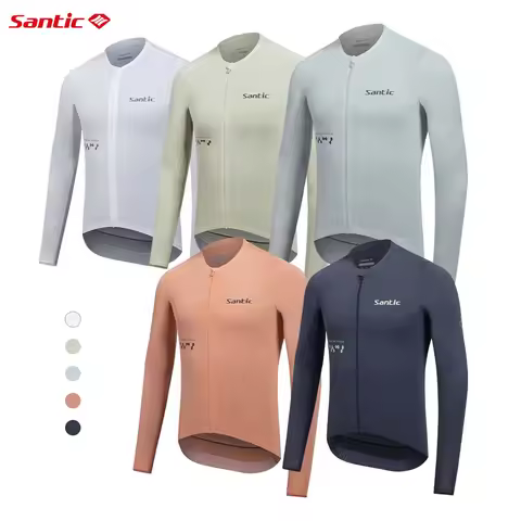 Santic Summer Men's Cycling Jerseys Breathable Long Sleeve Bike Jerseys Sunscreen Professional Cycli