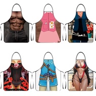 Sexy Muscle Male Apron Print Funny Novelty for Men, Bachelorette Party Kitchen BBQ Cover
