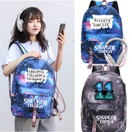 IMIDO Star Stranger Things Backpacks for School Students Usb Charging Personality Chain Shoulders Backpacks Teenagers Travel Bag