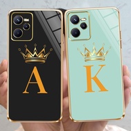 Phone Case Oppo Realme C35  RealmeC35 Luxury Plating Square Gold Frame Letter Realme C 35 RMX3511 So