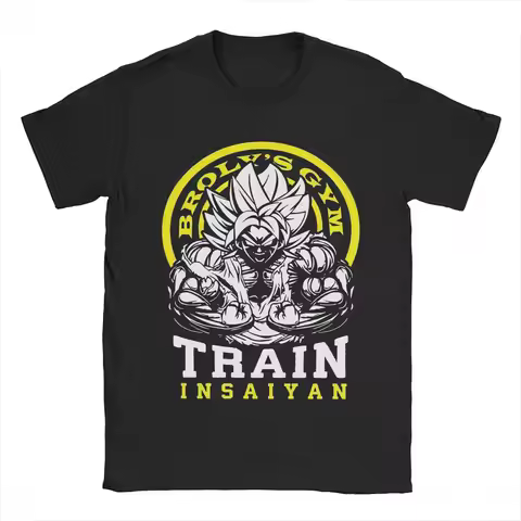 Broly's Gym Train Insaiyan Anime T Shirt For Men Women Cotton Clothing Printed DBZ Dragon Ball O-nec