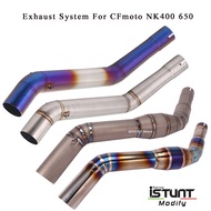 Slip On For CFmoto NK400 650NK 400 nk 650 Motorcycle Exhaust System Escape Modified Titanium Alloy Middle Link Connectio