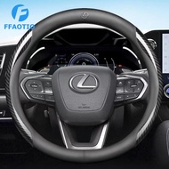 FFAOTIO Leather Car Steering Wheel Cover Universal Carbon Fiber Car Interior Accessories For Lexus IS250 ES250 UX ES GS300 IS200T ES300H NX RX350 NX300 RX300 IS300 IS