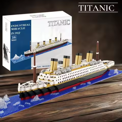 3D Titanic Cruise Boat Ship City Model Building Block Cruise Ship Brick Model Kit Desltop for Childr
