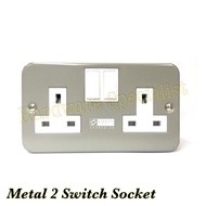Metal Double Switch Socket Brand New