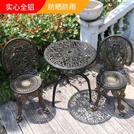 Three-Piece Set Furniture Cast Aluminum Balcony Outdoor Courtyard Area Outdoor Terrace Rest Villa Ta
