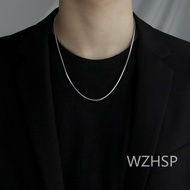Luxury Snake Bone Necklace in Titanium Steel, Unisex Square Snake Bone Chain