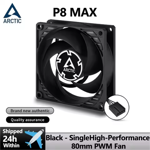 ARCTIC P8 Max High-Performance 80mm Case Fan,PWM Controlled 500–5000 RPM,Optimised for Static Pressu