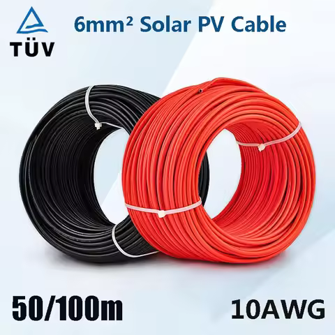 Solar Power Cable 6mm2 10AWG Wire PV Photovoltaic Cable TÜV TUV Cable For PV Panels Connection Red B