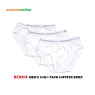 Bench/ Men's 3-in-1 Hipster Brief White Brief Men Underwear Cotton