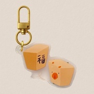 壓克力吊飾-水豚天燈 40mm寫實風格插畫