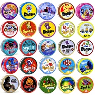 30/55PCS Dobble Card Game Spot It Table Board Game for Dobbles Kids HP Metal Box Card Matching Toys 