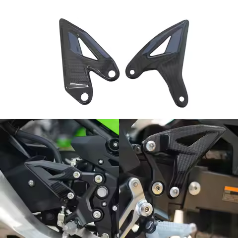 Carbon Fiber Foot Peg Fairing Protector Cover Compatible with Kawasaki Ninja 400 2018-2024 & Z400 20