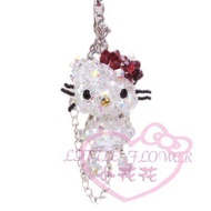 ♥小花花日本精品♥Hello kitty凱蒂貓白色串珠造型公仔吊飾飾品-站姿款 可掛包包送人禮物 67849406