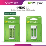 GP E211/E221 USB BATTERY CHARGER 2 SLOT 2'S AAA 800MAH - 2'S AA 2100MAH /2'S AA 1300MAH NIMH RECHARG