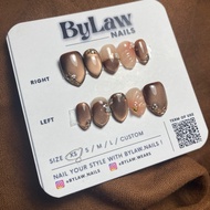 [ BYLAW.NAILS ] Brown Engagement Nails | PREMIUM FAKE NAILS | PRESS ON NAILS | FAKE NAILS | FAKE NAI