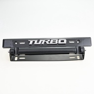 Universal Adjustable License Plate Holder 3D Emblem Car License Number Plate Frame Bracket TURBO RAC