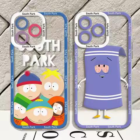 S-South P-Park Clear Silicone Case for iPhone 16 E 15 14 11 Pro Max 13 12 Mini XS Max XS X 8 7 Plus 