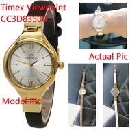 Timex Viewpoint Women's Quartz Brown Leather Gold Watch 30mm CC3D83500 Preloved Original