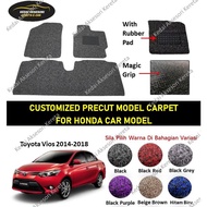 Toyota Vios 2014-2018 Karpet Kereta Siap Potong 12MM / 15MM / 18MM (2 Baris)