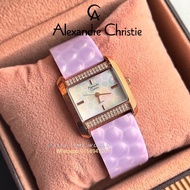 *Ready Stock*ORIGINAL Alexandre Christie 2591LHBRGMSPU Quartz Analog Square Design Ladies Watch