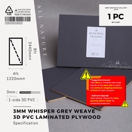3mm Graphite Gallant Skin 3D PVC 1-side laminated plywood (4ft x 8ft) KH601 | Papan kayu DIY | Kiam