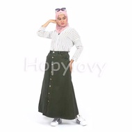 Khansvy - Fabian Button Up Long Jeans Skirt