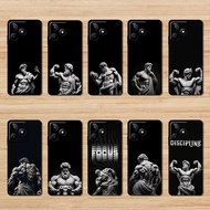 Soft black phone case for OPPO A53S A54S A54 A55 A56 A58 Buff Zeus Muscle casing Anti fall protectiv