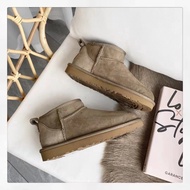 u140m4 Ugg รองเท้าบูทข้อสั้น ผ้าฝ้าย และผ้ากํามะหยี่ แบบหนา กันลื่น แฟชั่นอินเทรนด์