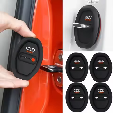2/4pcs Silicone Car Door Lock Cover Sticker For Audi SLINE A3 8P A4 B5 B6 B7 B8 A5 A6 C5 C6 C7 A7 A8