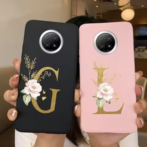 Flower Letters For Xiaomi Redmi Note 9T 5G Case Cover Soft Silicone Bumper Protective Phone Cases Fo
