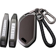 SANRILY Metal & Leather 5/6/7/8 Button Smart Key Fob Cover Case Compatible with Kia Telluride 2024 E