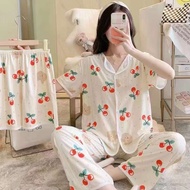 #SHOESMAGIC20 3 in 1 Pajama Set Korean Sleepwear Set Comfy Breathable Lounge Wear for Women