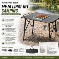 IGT Camping Portable Iron Grill Table Aluminum Outdoor Cooking Table Glamping Picnic Folding Built-i