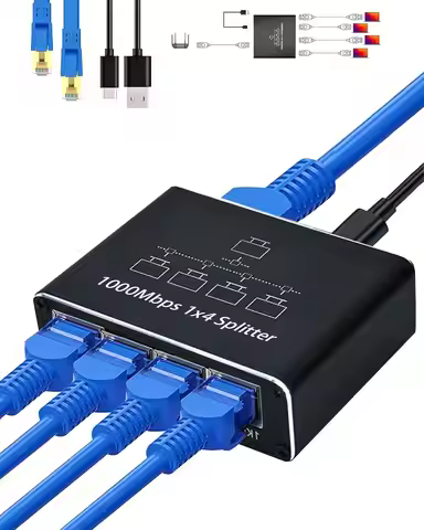 1000Mbps Ethernet Splitter 1 to 2/3/4 Network Extension RJ45 LAN Internet Splitter HUB for PC Laptop