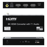 ตัวแปลงวิดีโอ HDMI 8K 60Hz เครื่องสกัดเสียง 4K 120Hz รองรับ HDR10 5.1 7.1 CH Dolby Panoramic Sound D