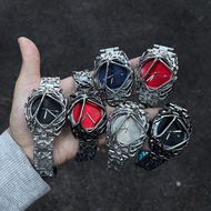 Jam Tangan Lelaki Millennium Y2K Spider Net Alabaster Eropah dan Amerika, Kalender Tahan Air Mewah, 