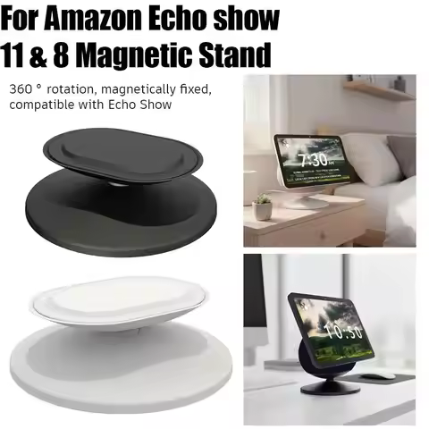 Adjustable Tilted Desktop Stand For Echo Show 11/Show 8 Magnetic Base Anti Slip Silicone Stand, Home
