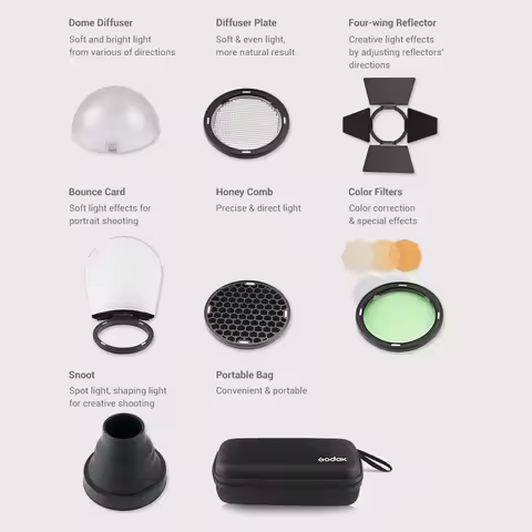 For Godox AD200 H200R And Godox V1 Flash Accessories Set Godox AK-R1 Flash Accessory Set Mini Photog