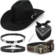Men & Women's Cowboy Cowgirl Hat-Western Cowboy Costume Accessories Set for Halloween Cosplay
